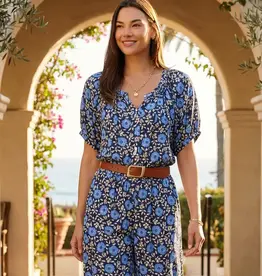 Karen Kane Peasant Top Blue Print