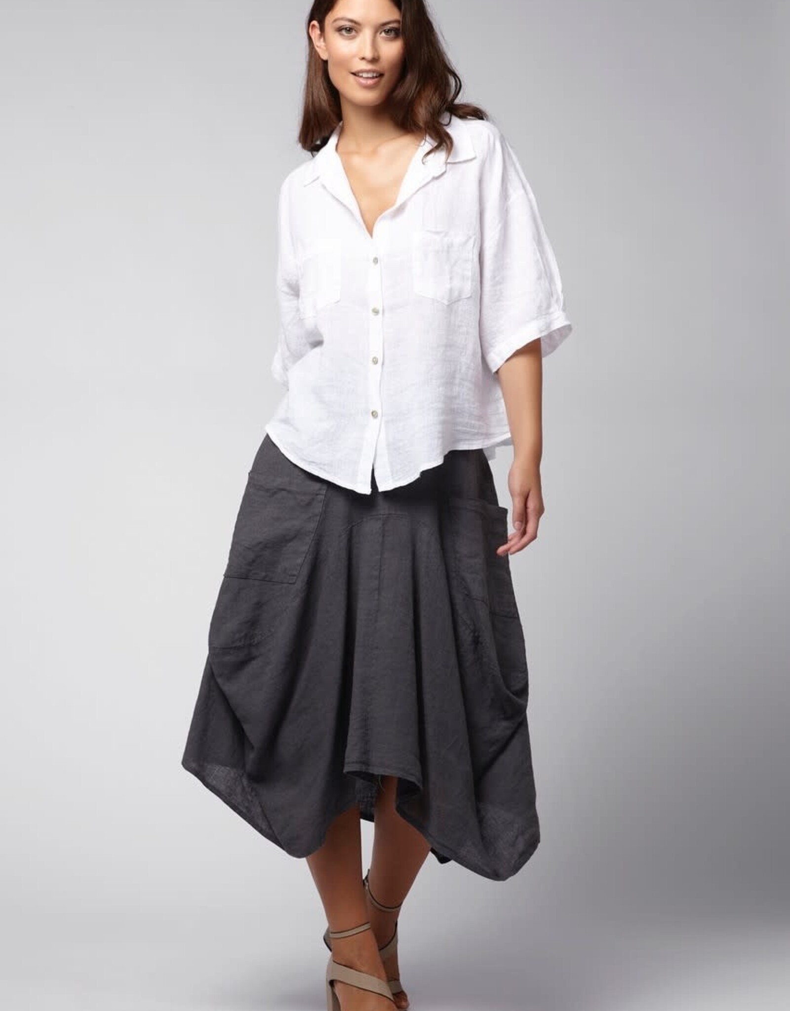 Inizio  Linen Camp Shirt White