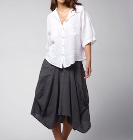 Inizio Linen Camp Shirt White