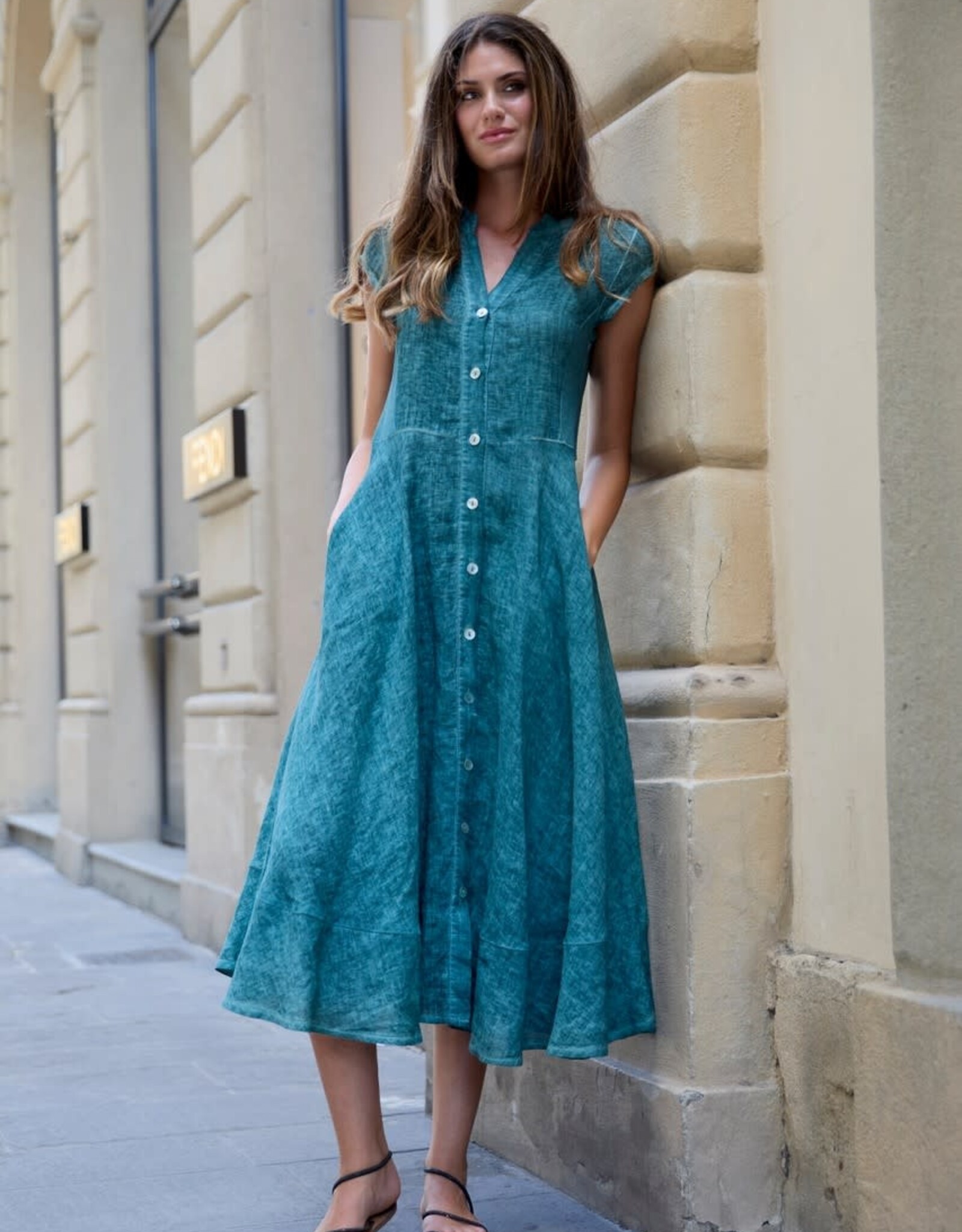 Inizio  Celeste Linen Dress