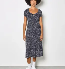 Apricot Midi Spot Print Dress