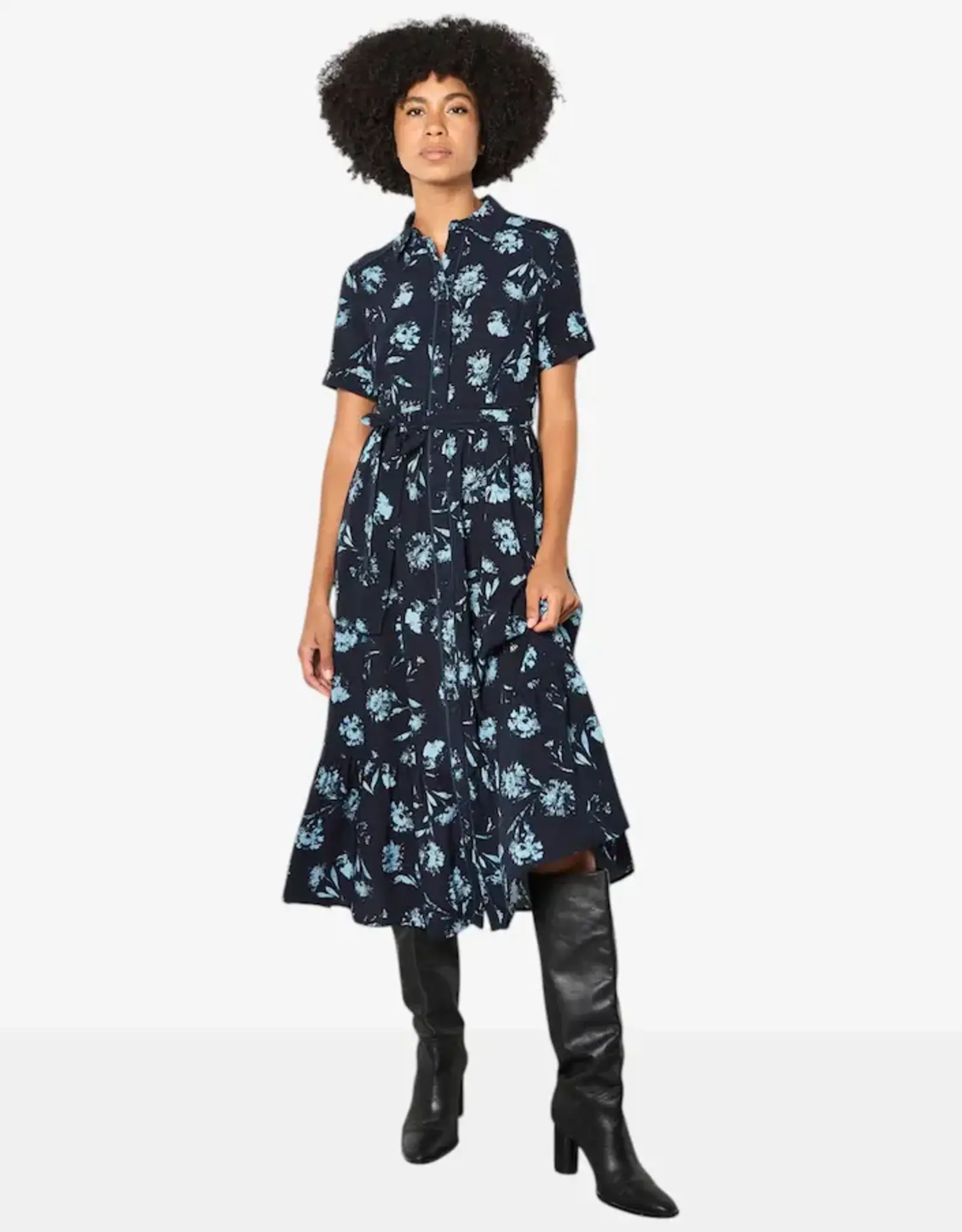 Apricot  Pressed Daisy Shirt Dress