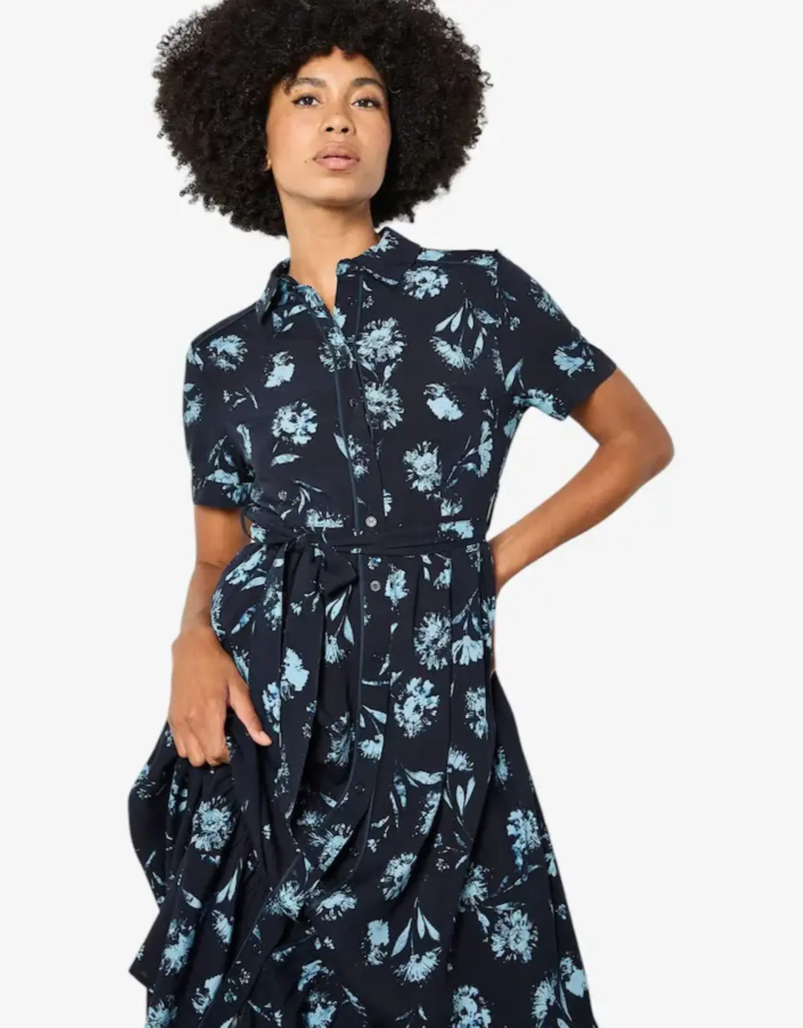 Apricot  Pressed Daisy Shirt Dress