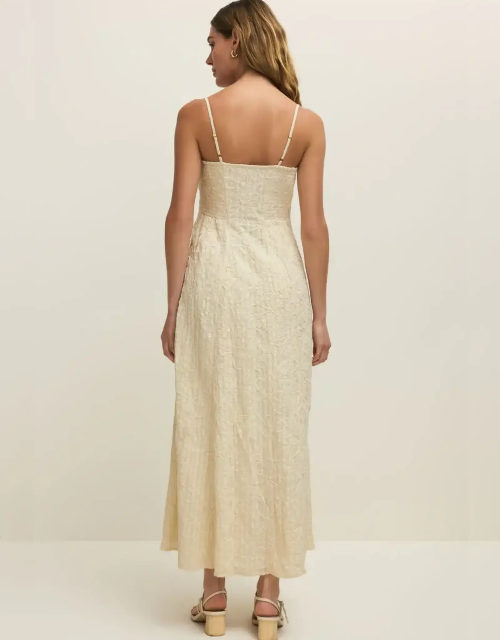 Z Supply  Angel Eyes Textured Midi Dress Champagne