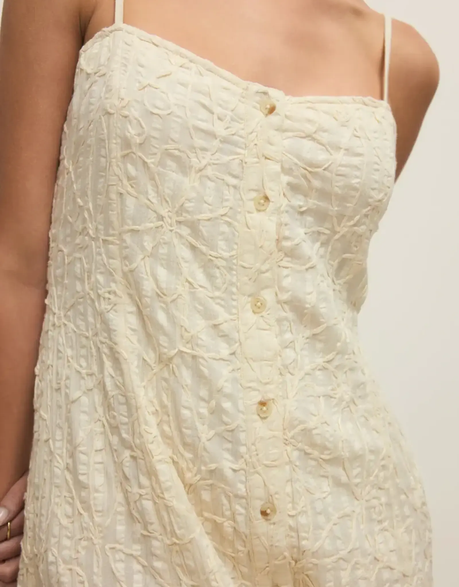 Z Supply  Angel Eyes Textured Midi Dress Champagne