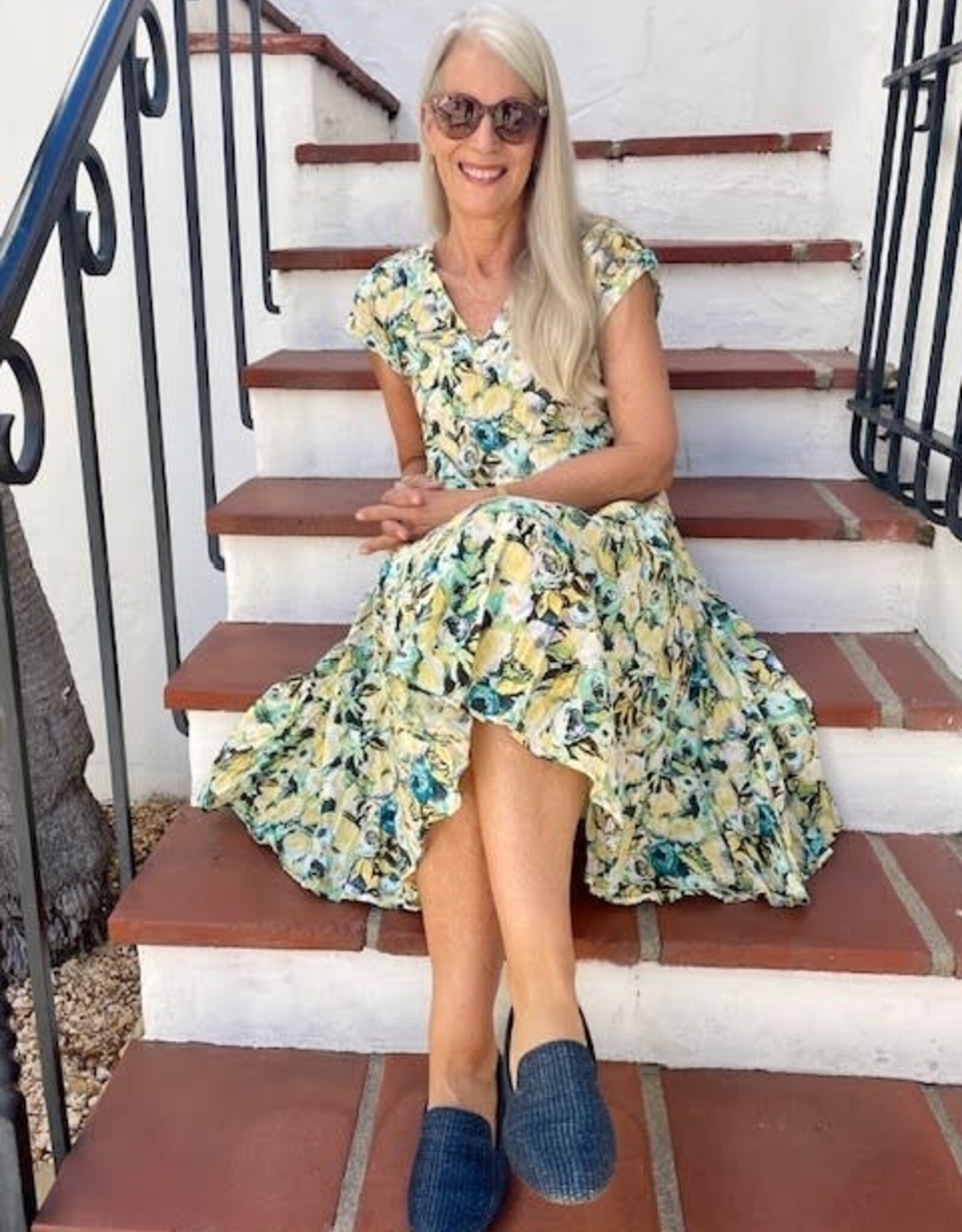 Dress Addict  Yellow Print Cotton Dress