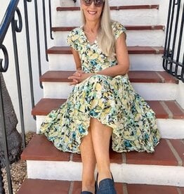Dress Addict Yellow Print Cotton Dress