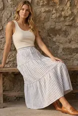 Karen Kane  StripeTiered Midi Skirt