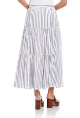 Karen Kane  StripeTiered Midi Skirt