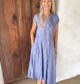 Inizio Celeste Linen Dress