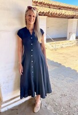 Inizio Celeste Linen Dress