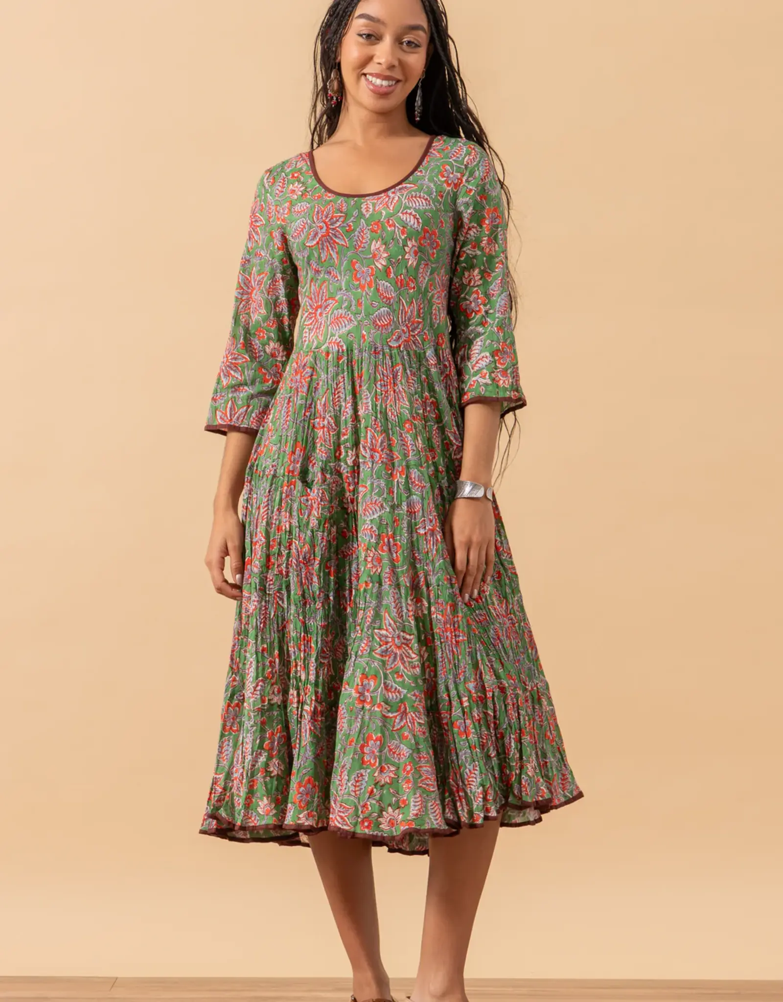 Trade Cloth  Santa Fe Dress 3/4 Sleeve Jada