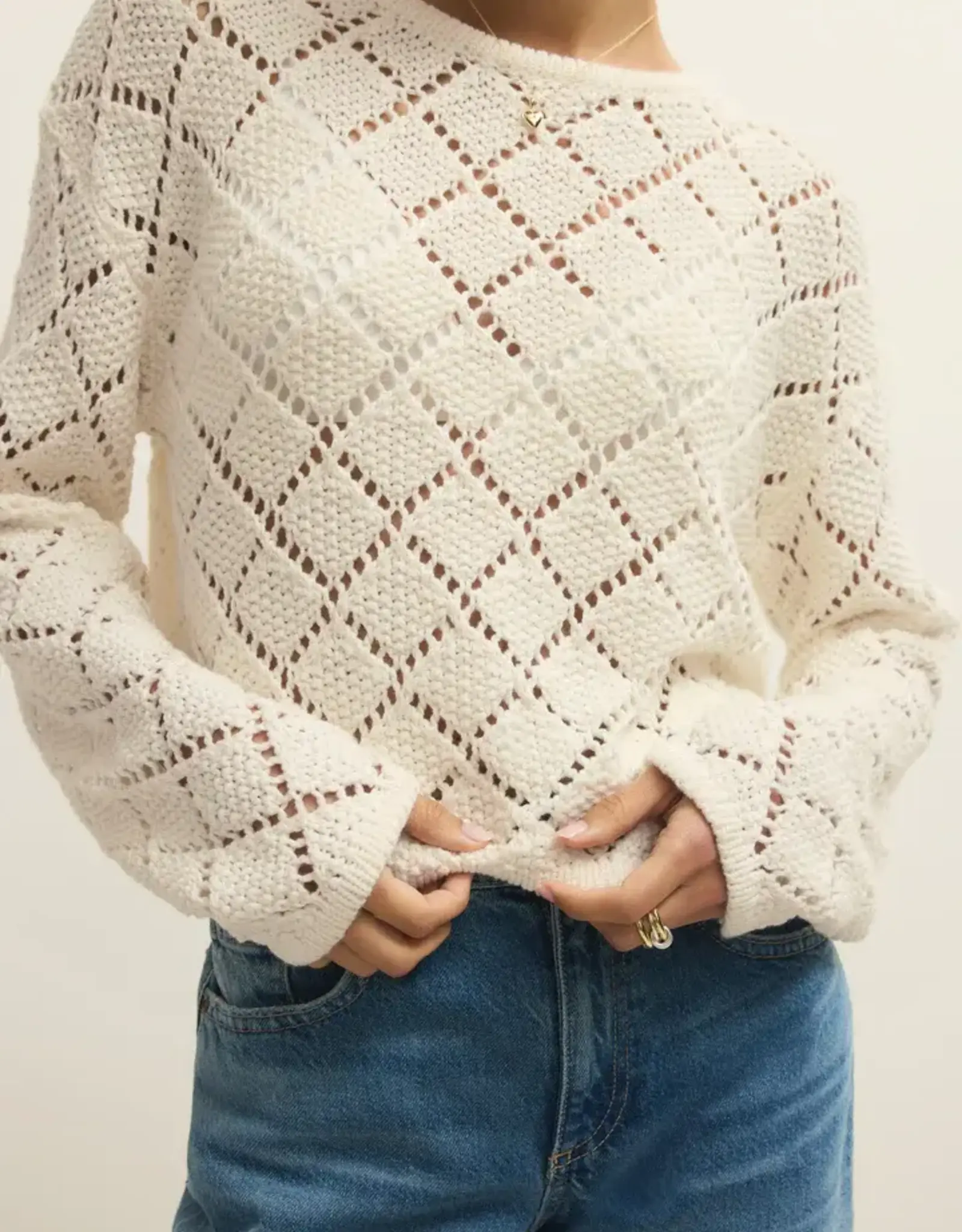 Z Supply  Hullen Crochet Sweater