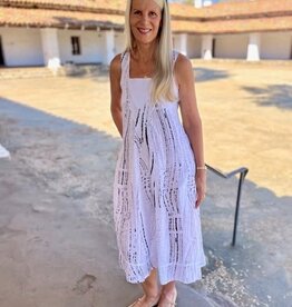 Inizio Linen Deco Dress Black Stripe