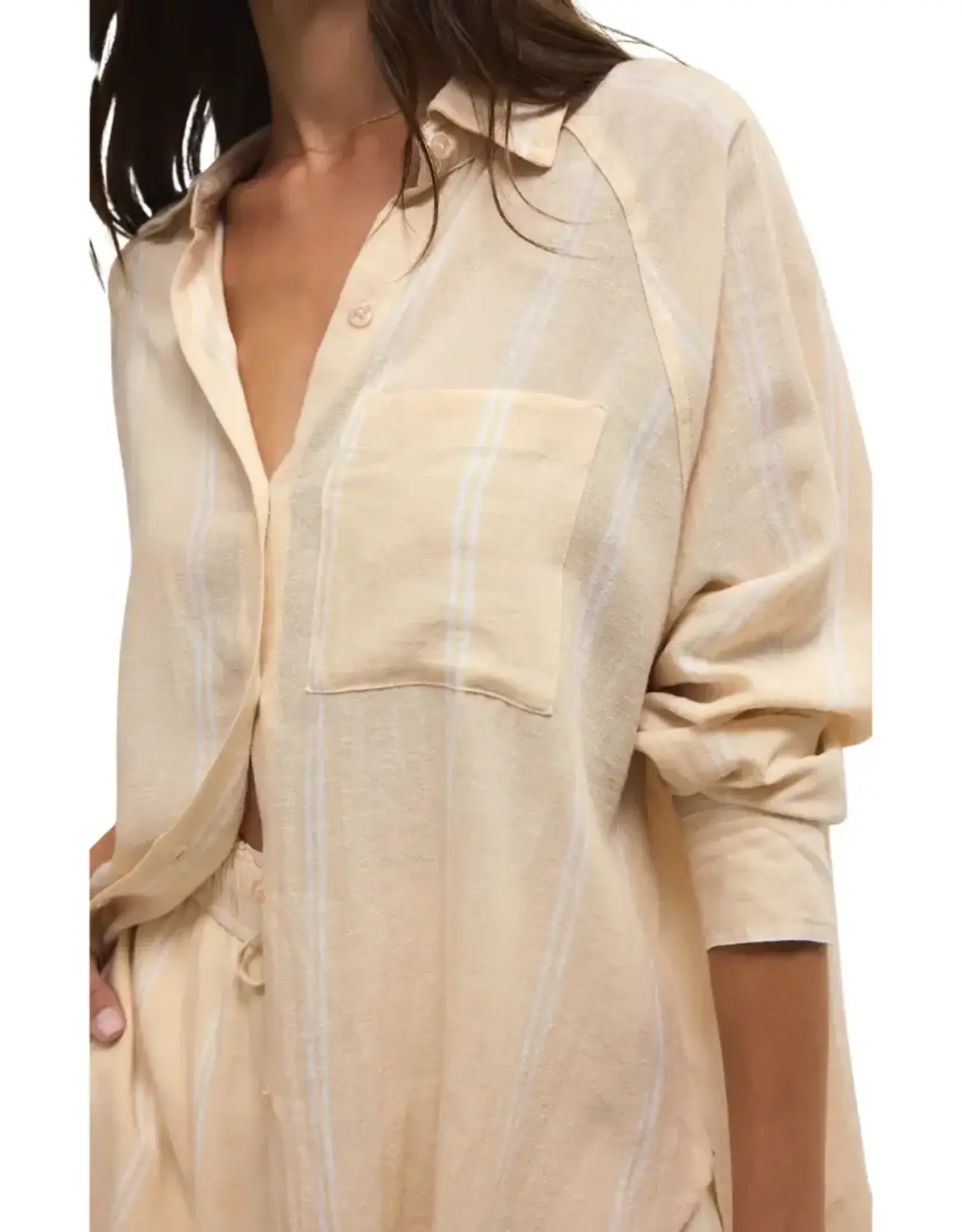 Z Supply  Perfect Linen Top Custard