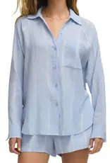 Z Supply  Perfect Linen Top Blue Light