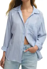 Z Supply  Perfect Linen Top Blue Light