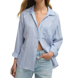 Z Supply Perfect Linen Top Blue Light