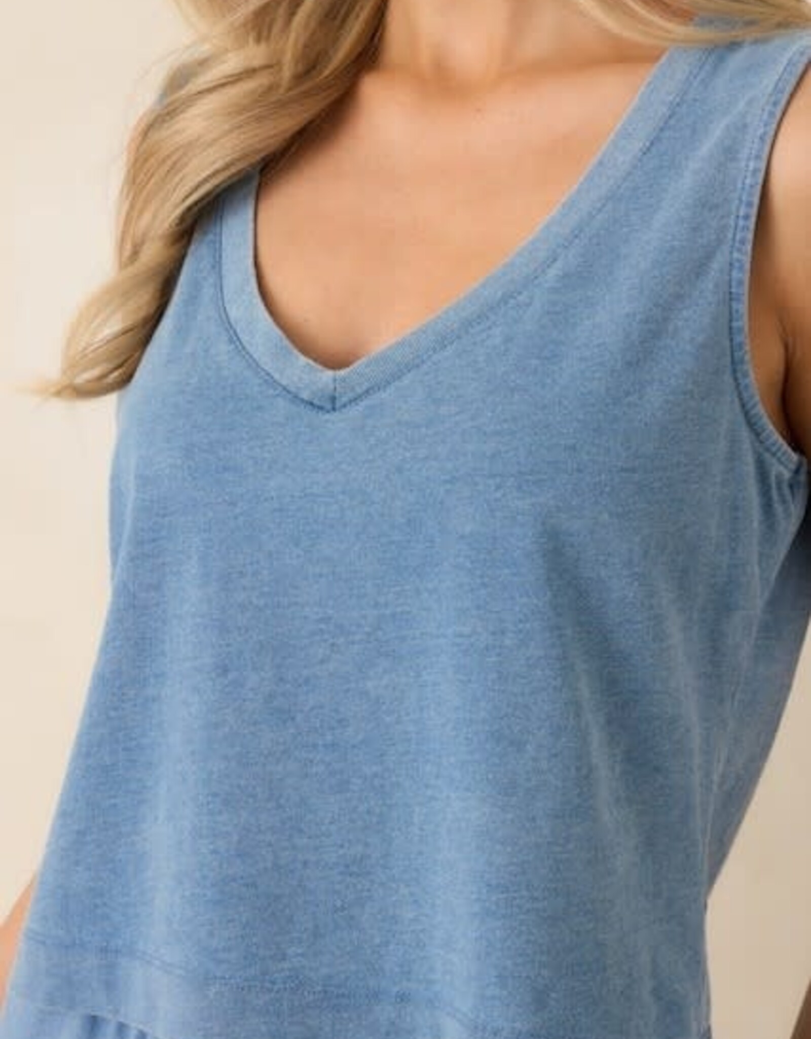 Z Supply  Sloane V-Neck Jersey Denim Tank