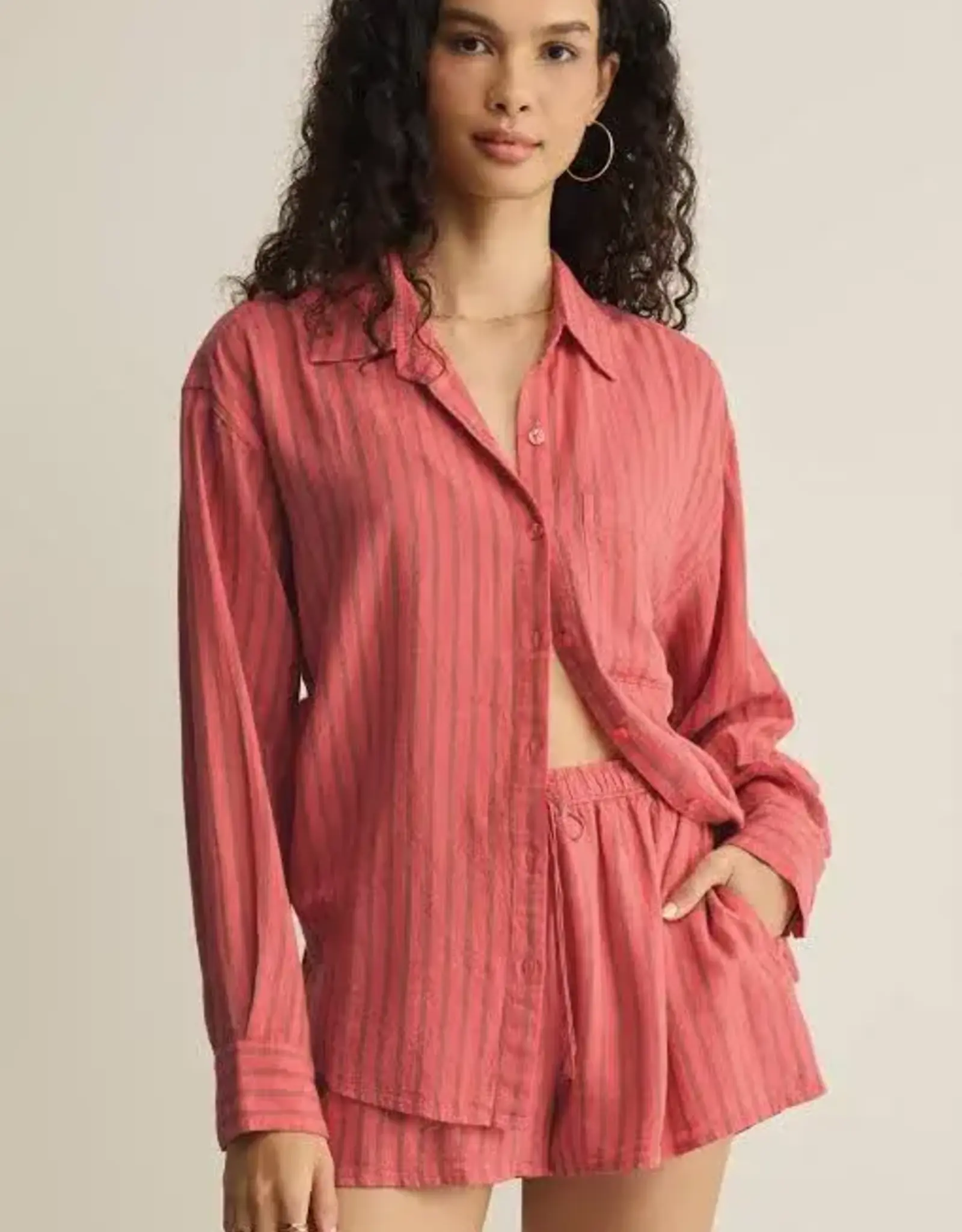 Z Supply Perfect Linen Shirt Gelato