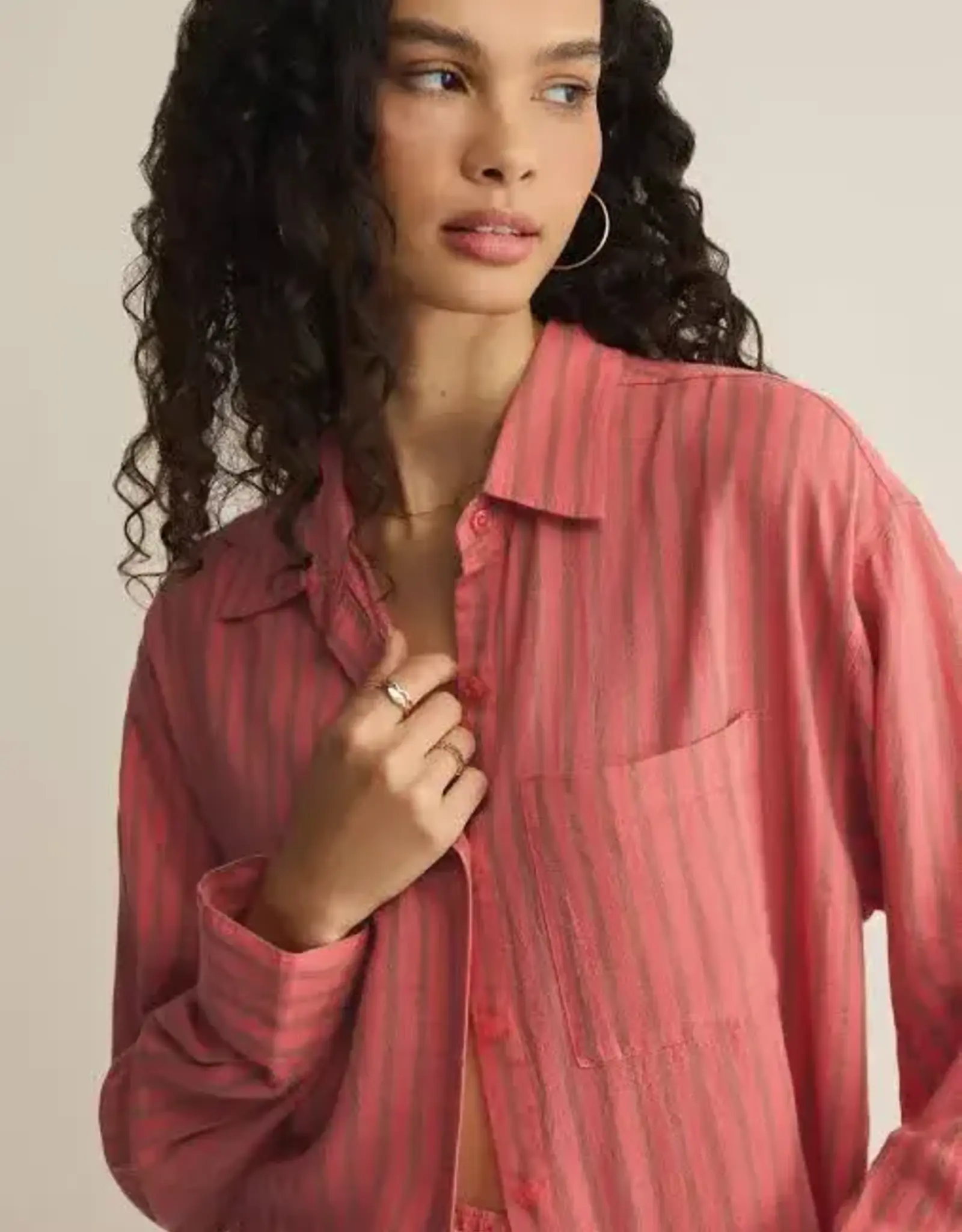 Z Supply Perfect Linen Shirt Gelato