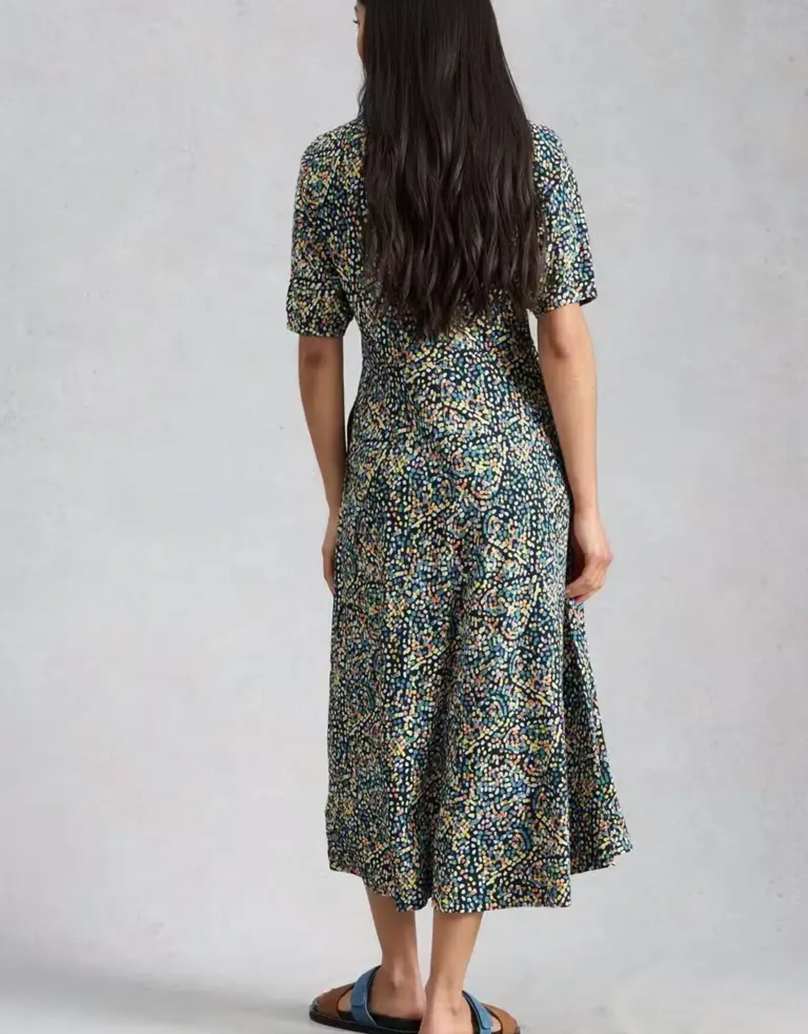 White Stuff Megan Jersey Dress Navy Dot