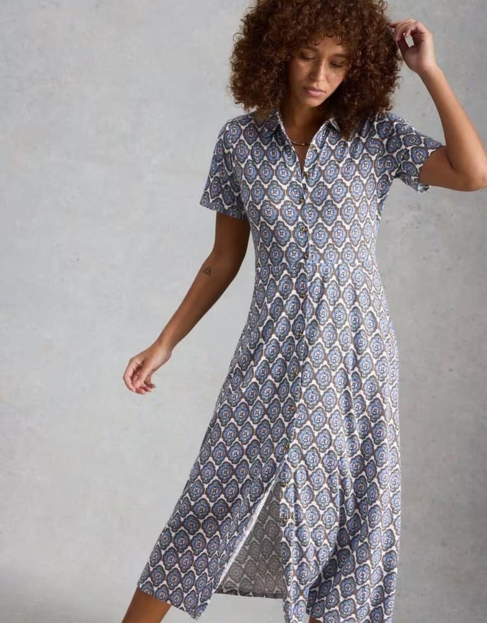 White Stuff  Rua Jersey Dress Periwinkle