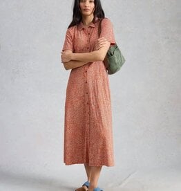 White Stuff Rua Jersey Shirt Dress Red Print