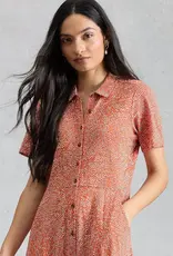 White Stuff  Rua Jersey Shirt Dress Red Print