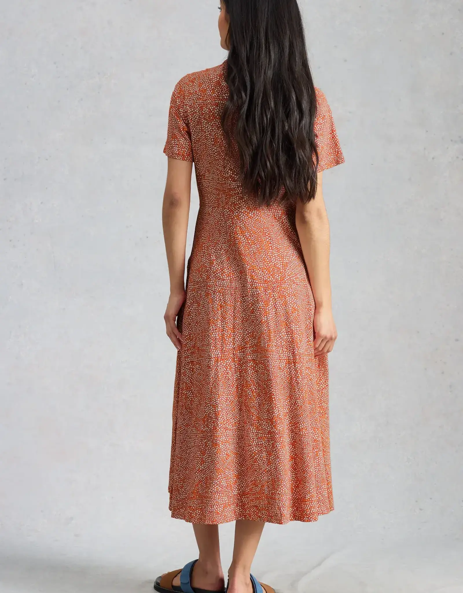 White Stuff  Rua Jersey Shirt Dress Red Print