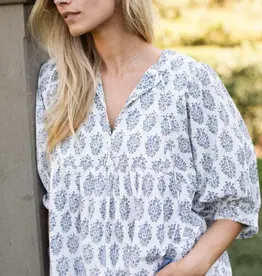 Marea Steph Top Ivory/Indigo Meadow