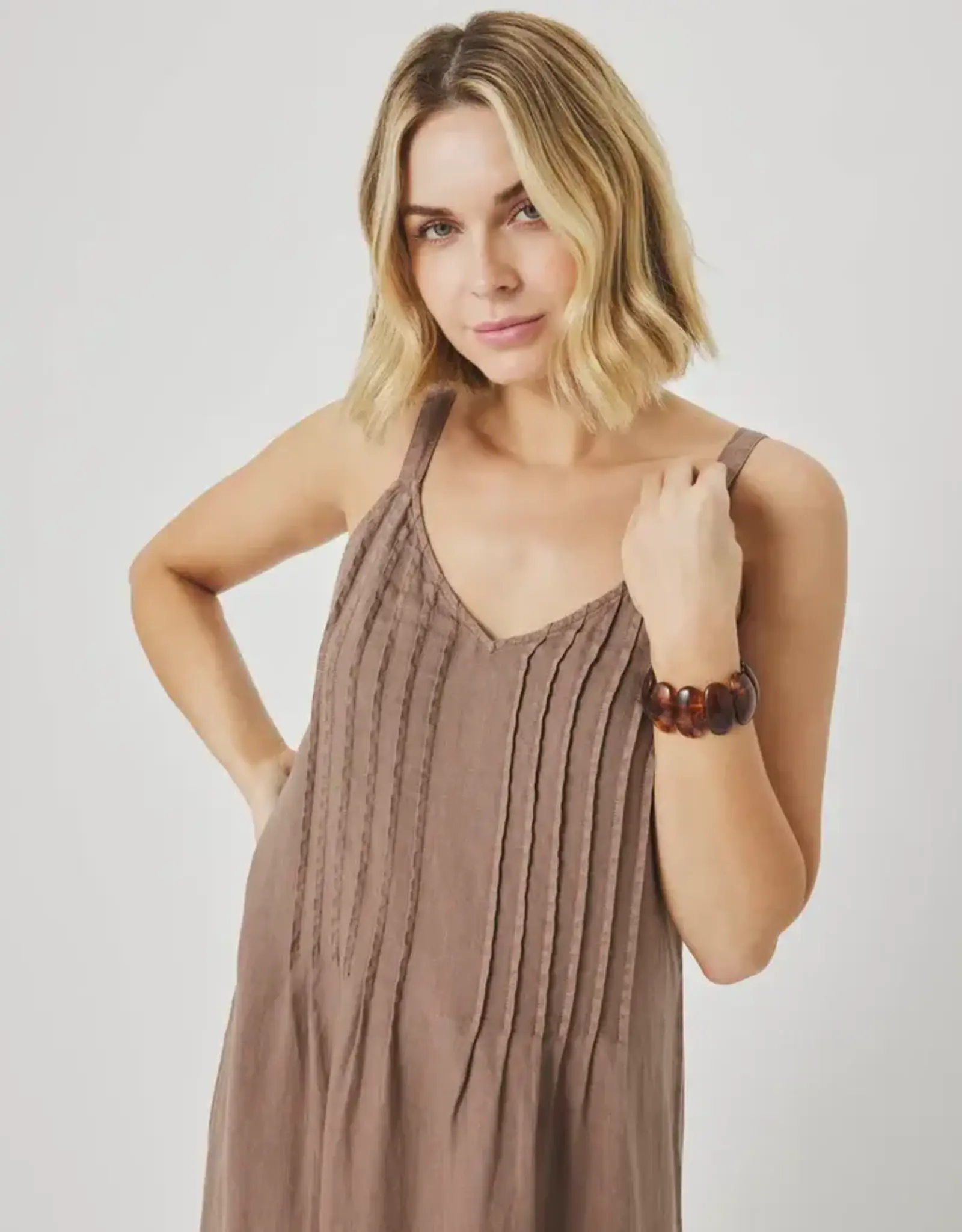 Splendid Stella Linen Pintuck Midi Dress