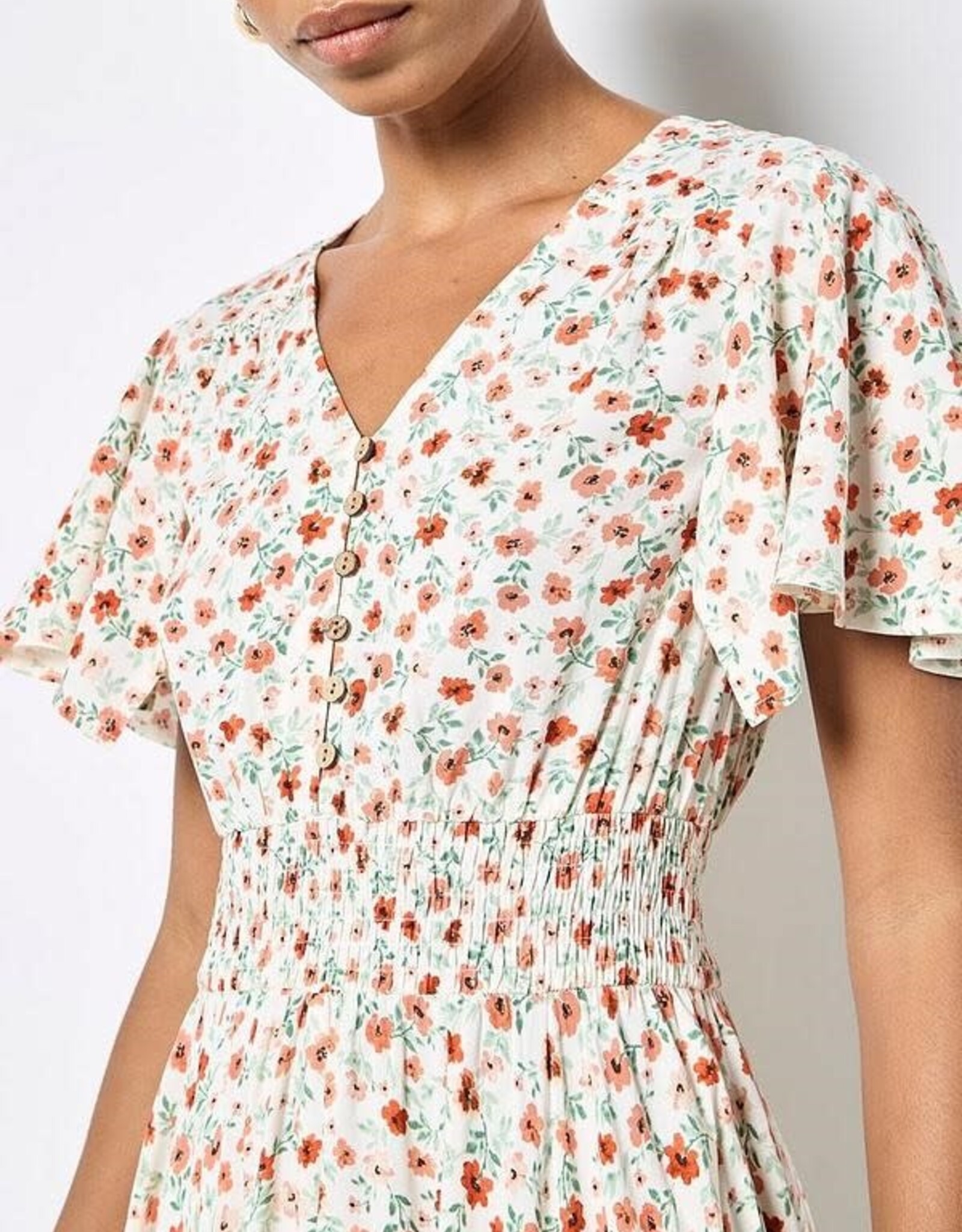 Apricot Wind Flower Dress