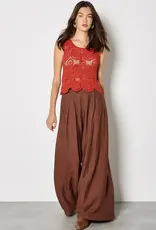 Apricot Crochet Shell Top