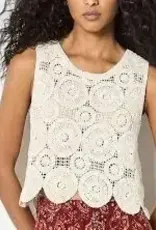 Apricot Crochet Shell Top