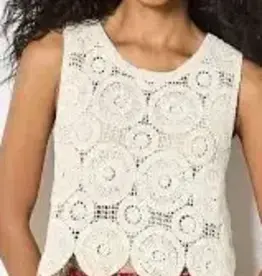 Apricot Crochet Shell Top