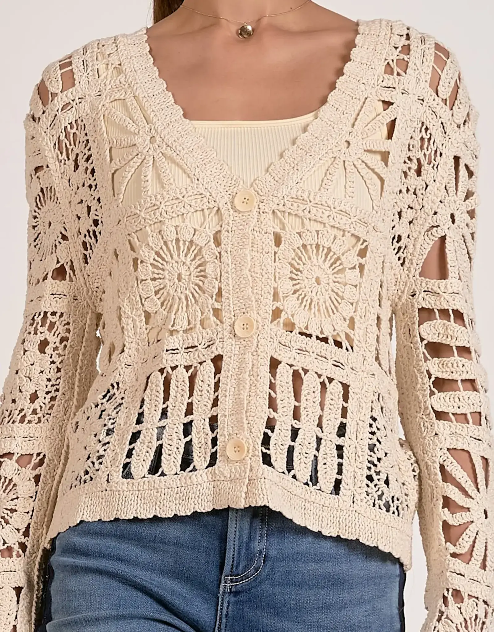Crochet Shay Cardi Natural