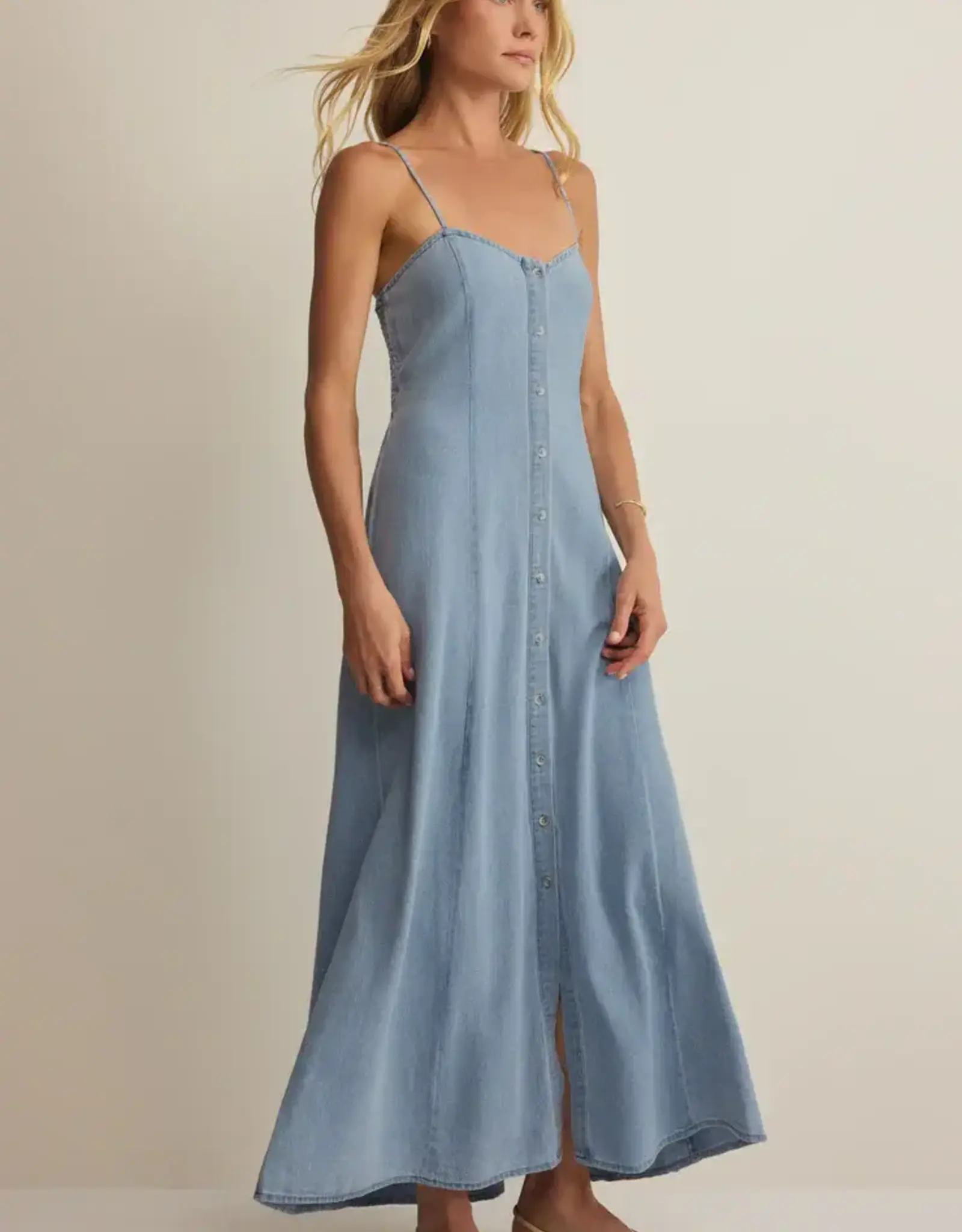 Z Supply  Angel Eyes Twill Midi Lake Blue