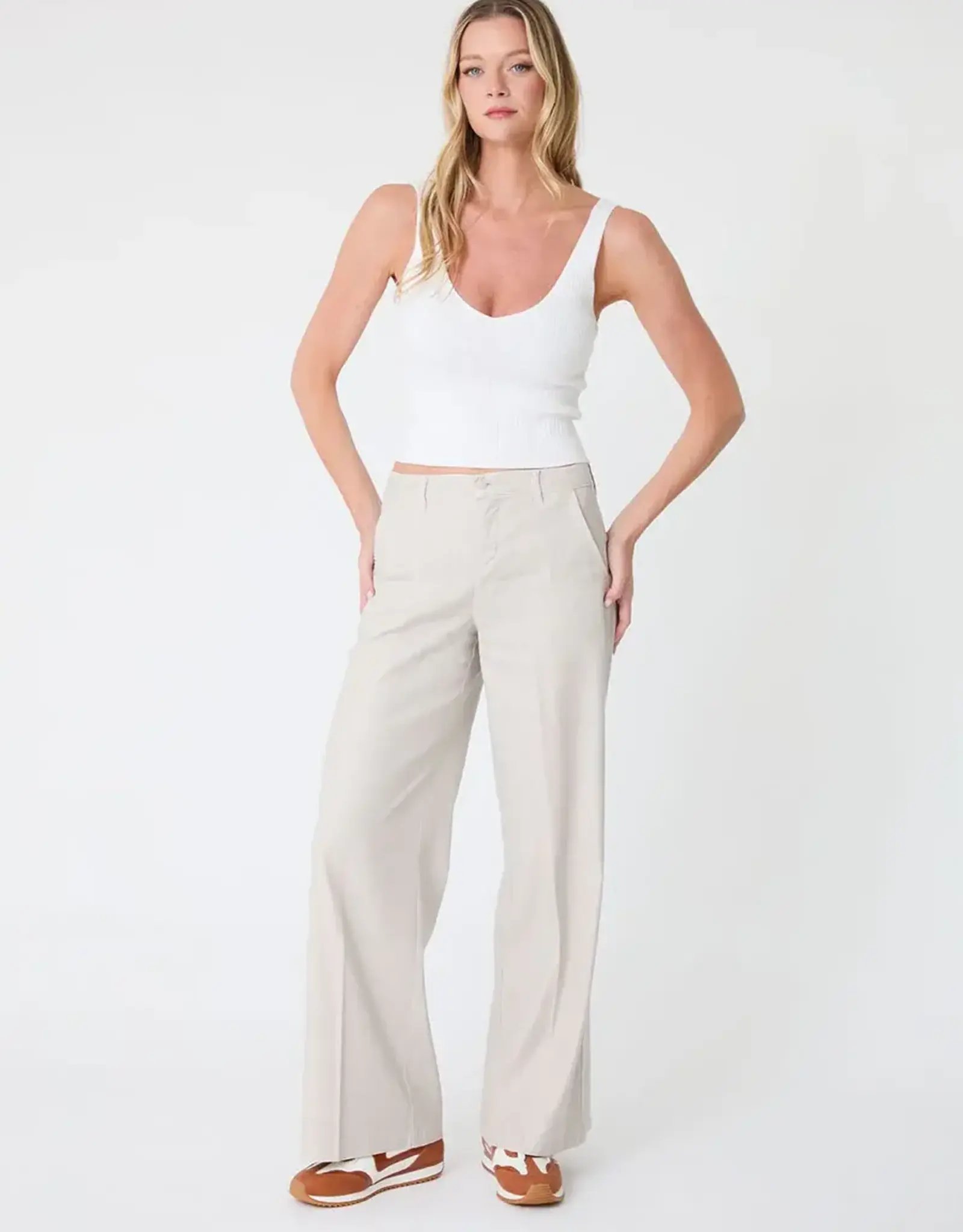 Level 99 Tallulah Wide Leg Trouser Pampas