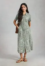White Stuff  Rua Shirt Dress Green Print