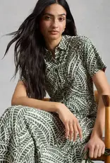 White Stuff  Rua Shirt Dress Green Print