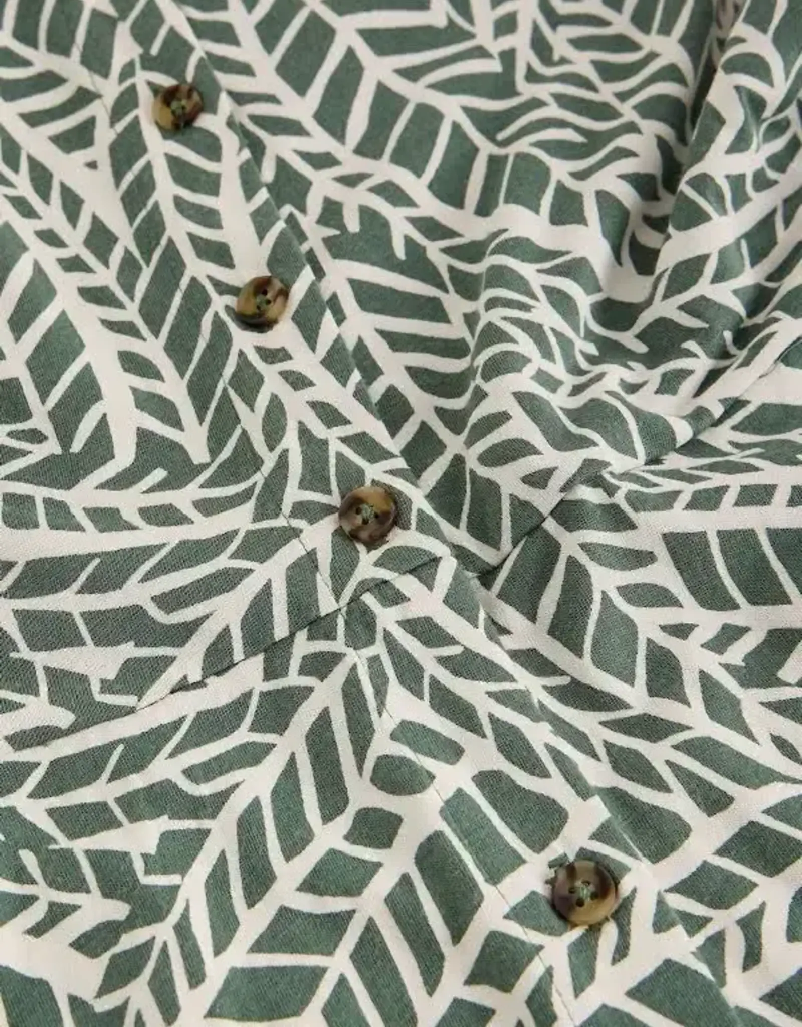 White Stuff  Rua Shirt Dress Green Print