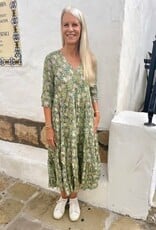 Dress Addict  Jok 3/4 Sleeve Light Green Midi Dress