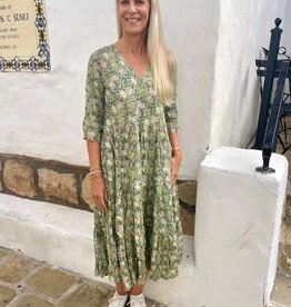 Dress Addict Jok 3/4 Sleeve Light Green Midi Dress