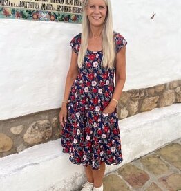Dress Addict Cotton Dress Navy/Red