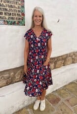 Dress Addict  Cotton Dress Navy/Red