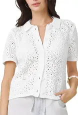 Splendid Beckham Crochet Polo Sweater