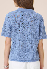 Splendid Beckham Crochet Polo Sweater