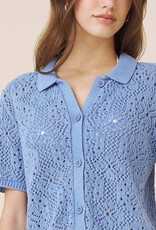 Splendid Beckham Crochet Polo Sweater