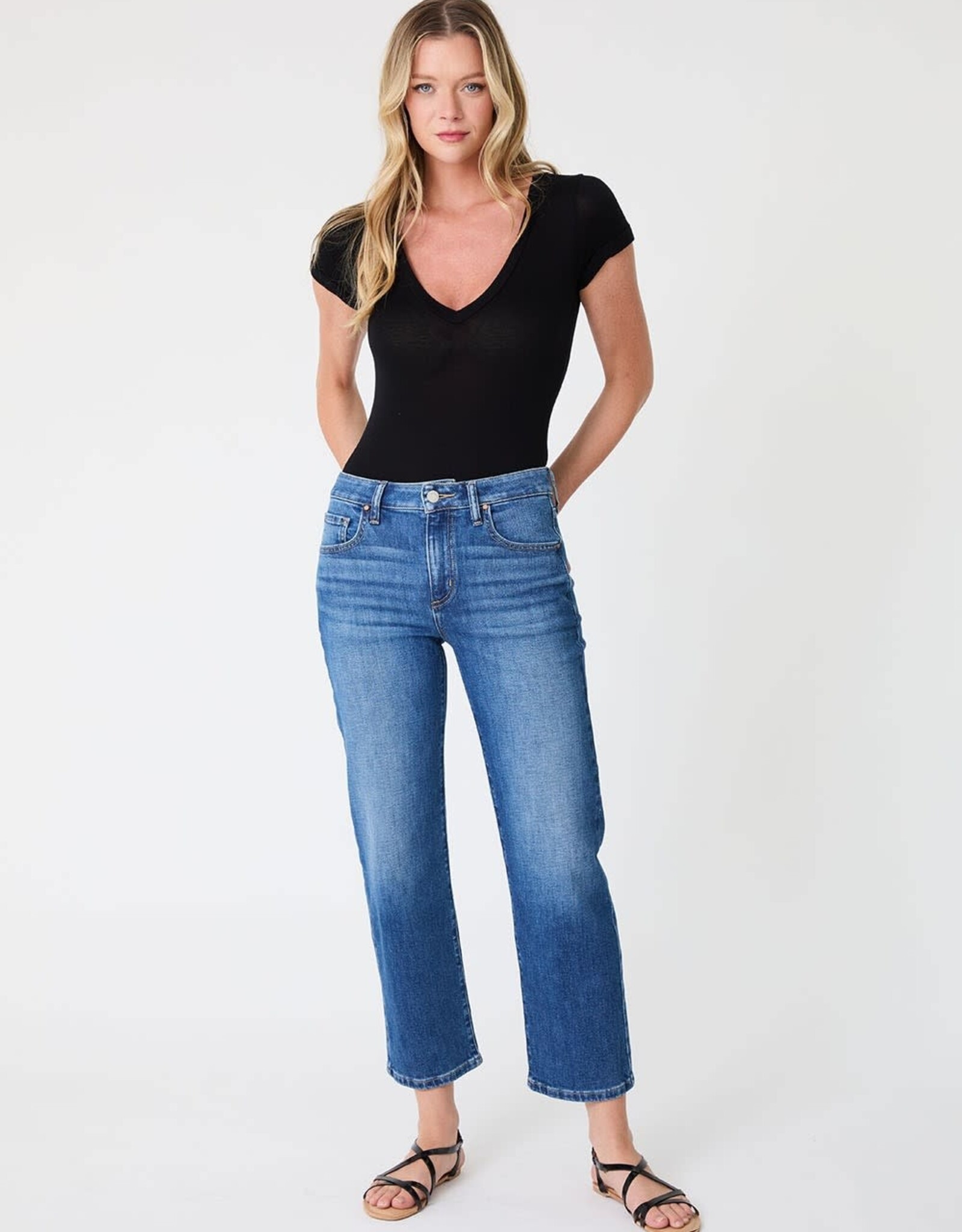 Level 99 Zoey Straight Jean Blue Cast